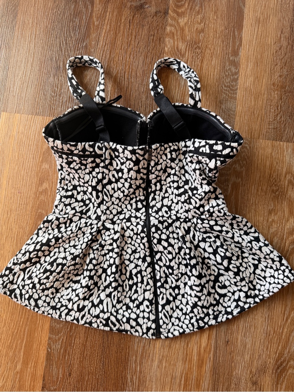 Guess Black and Cream Leopard Print Bustier - Picture 2 of 4